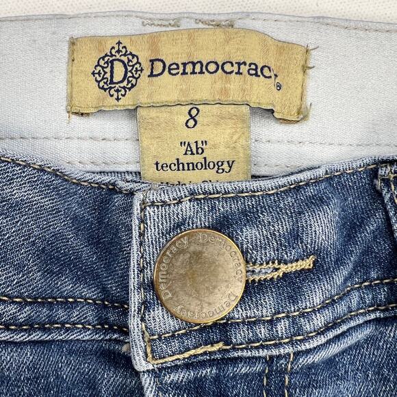 Democracy "Ab"Technology Straight Raw Hem Tummy Control Mid Rise Jeans Size 8 - Picture 4 of 12
